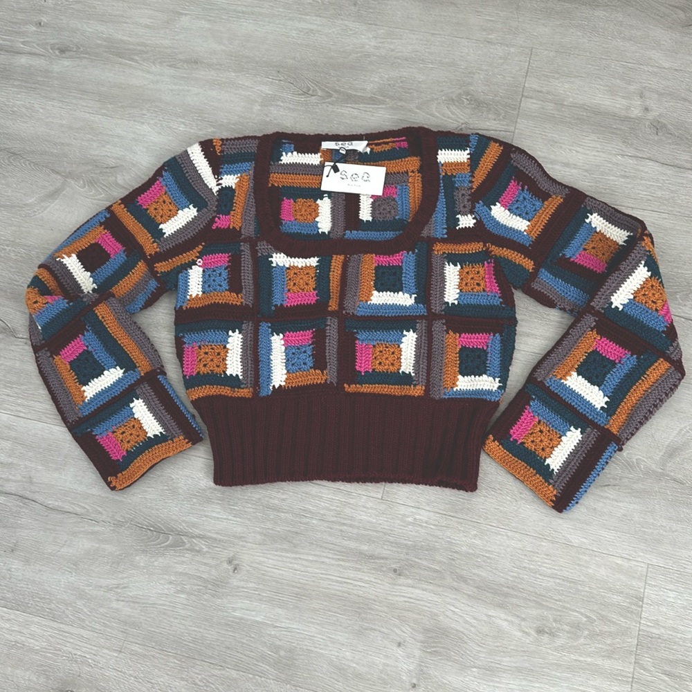 Sea New York Camryn Multicolor Crochet Sweater